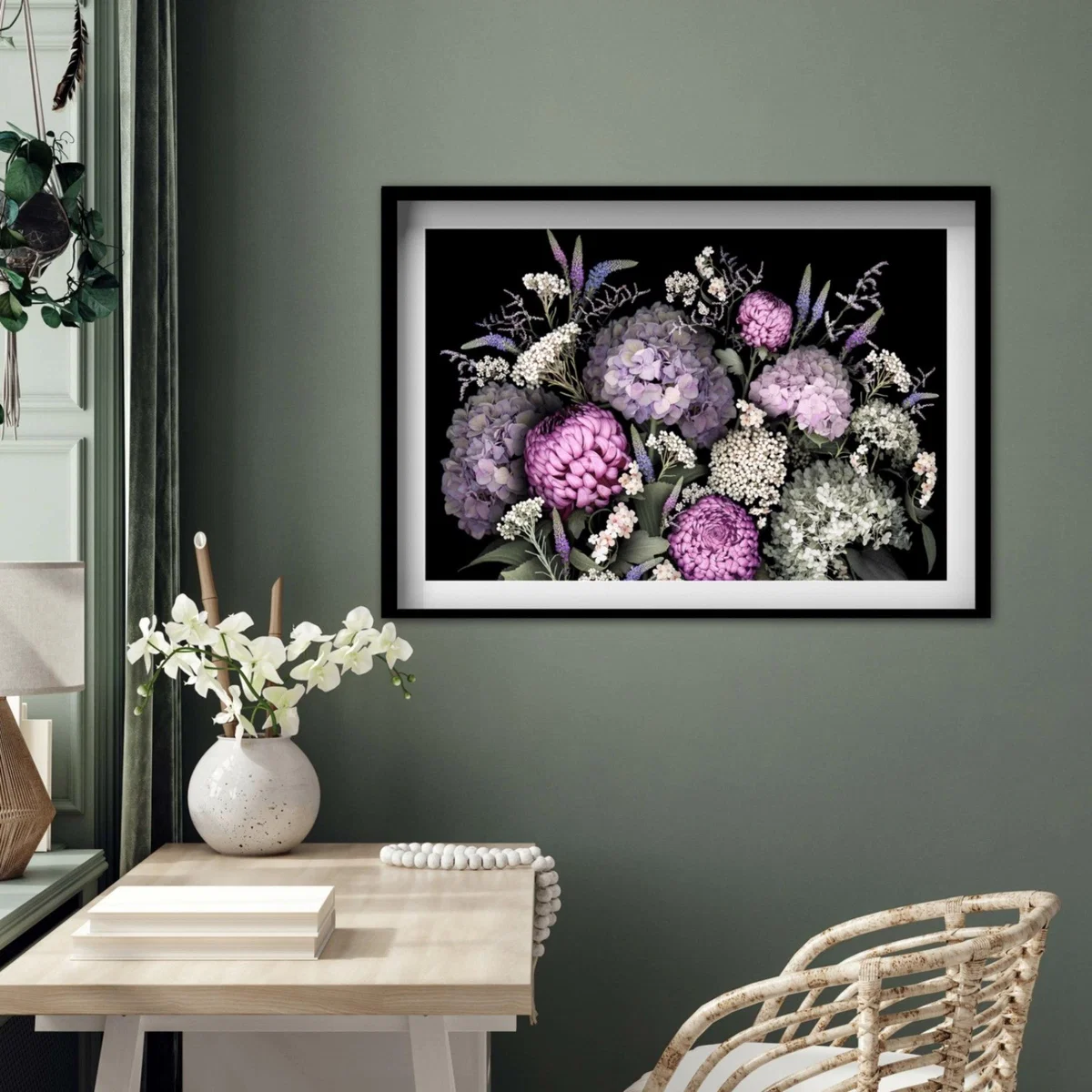 Green / Pink / Purple Hydrangea Print A3 297 X 420Mm Francesca Wild – image 4