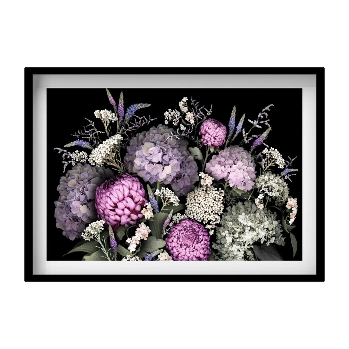 Green / Pink / Purple Hydrangea Print A3 297 X 420Mm Francesca Wild – image 1