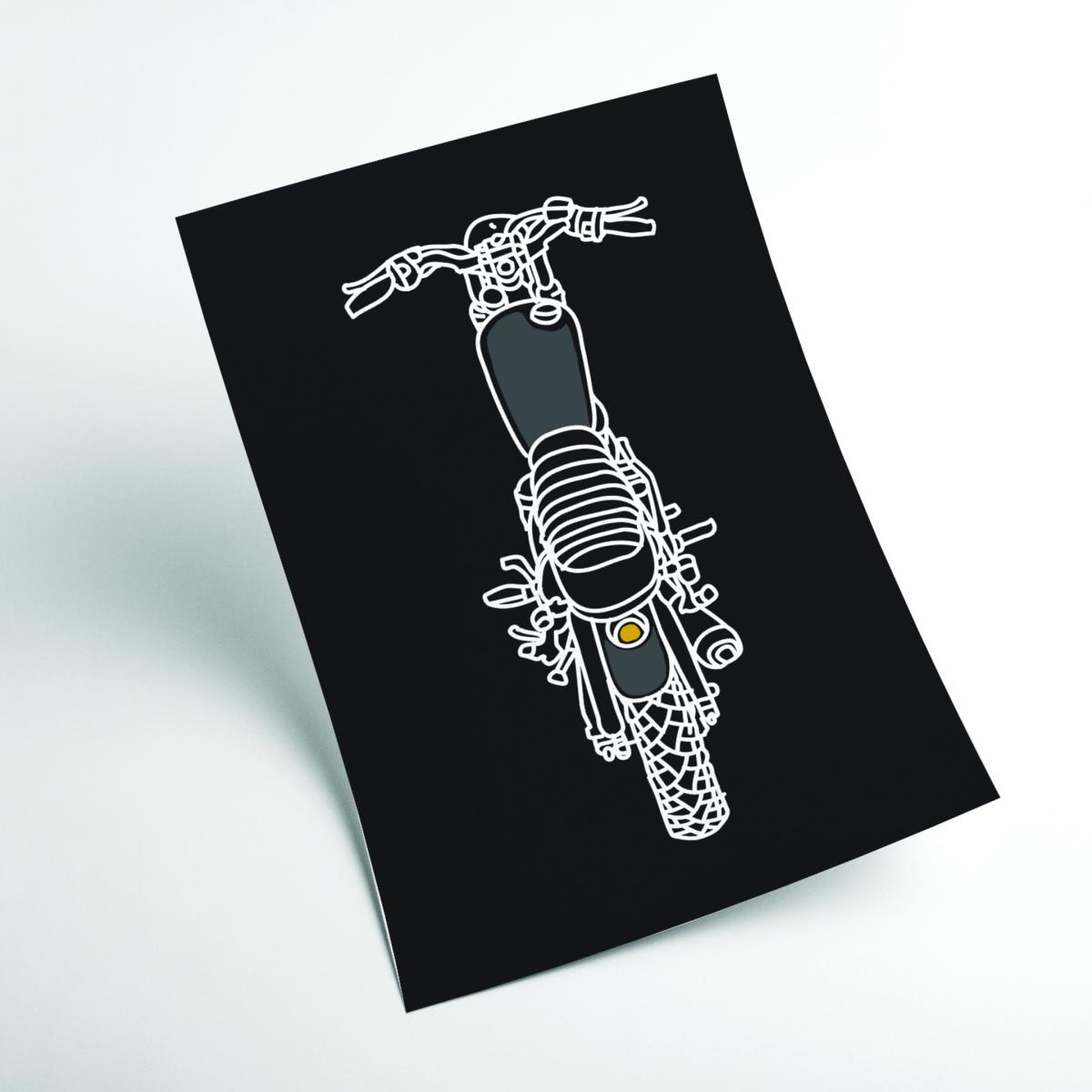 Grey Let's Ride! A3 297 X 420Mm Stanley Print House – image 2