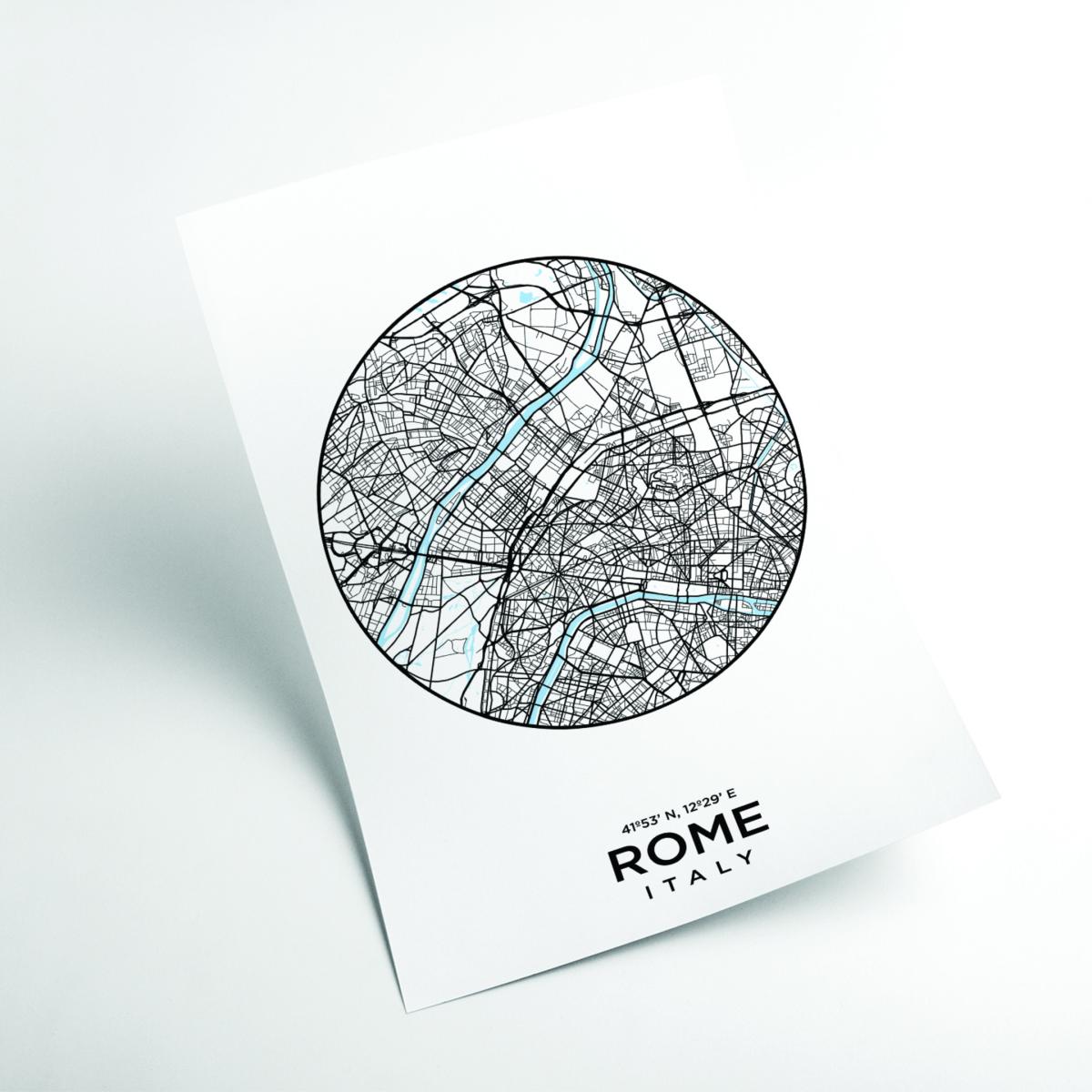 Black Map Of Rome Large Stanley Print House – image 2