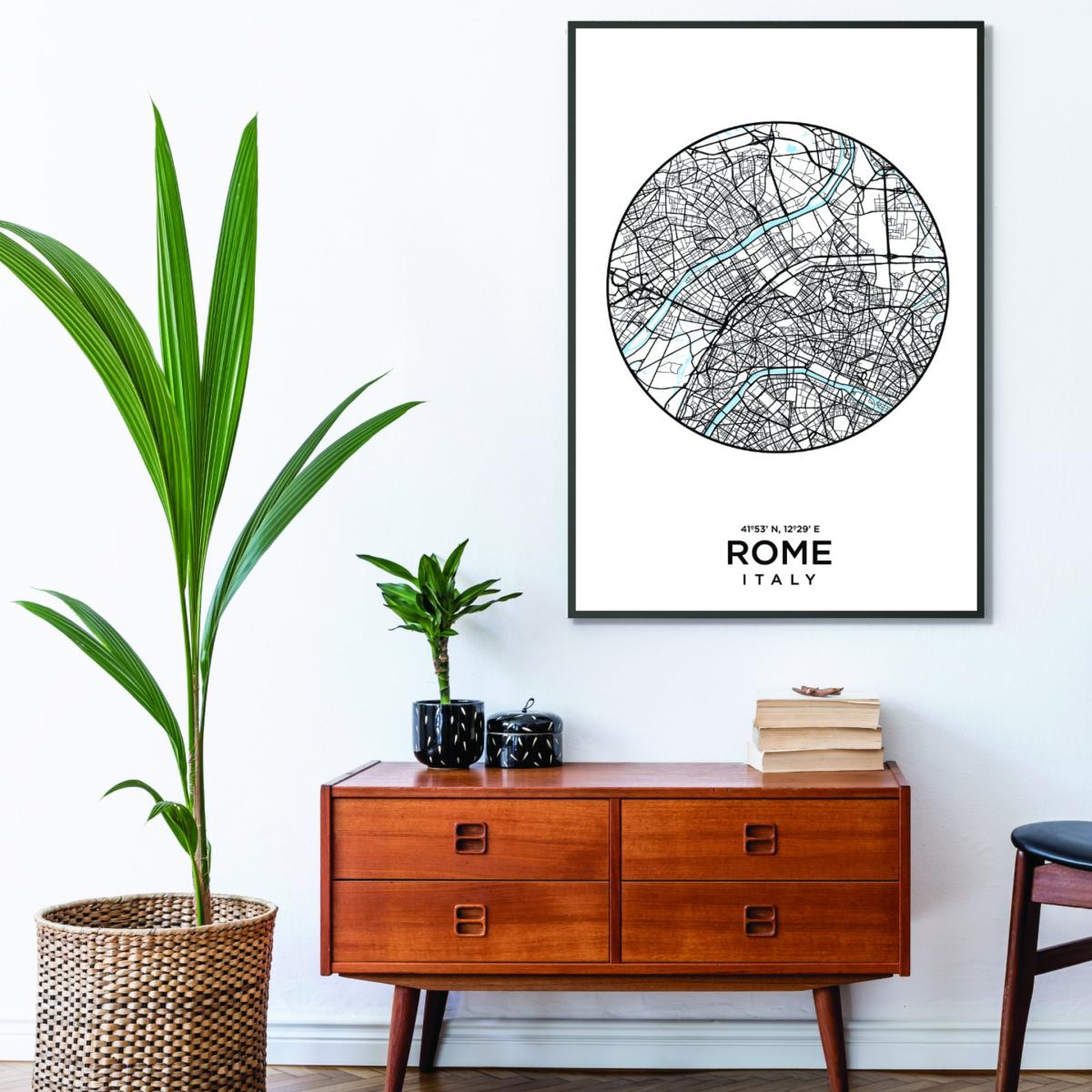 Black Map Of Rome Large Stanley Print House – image 3