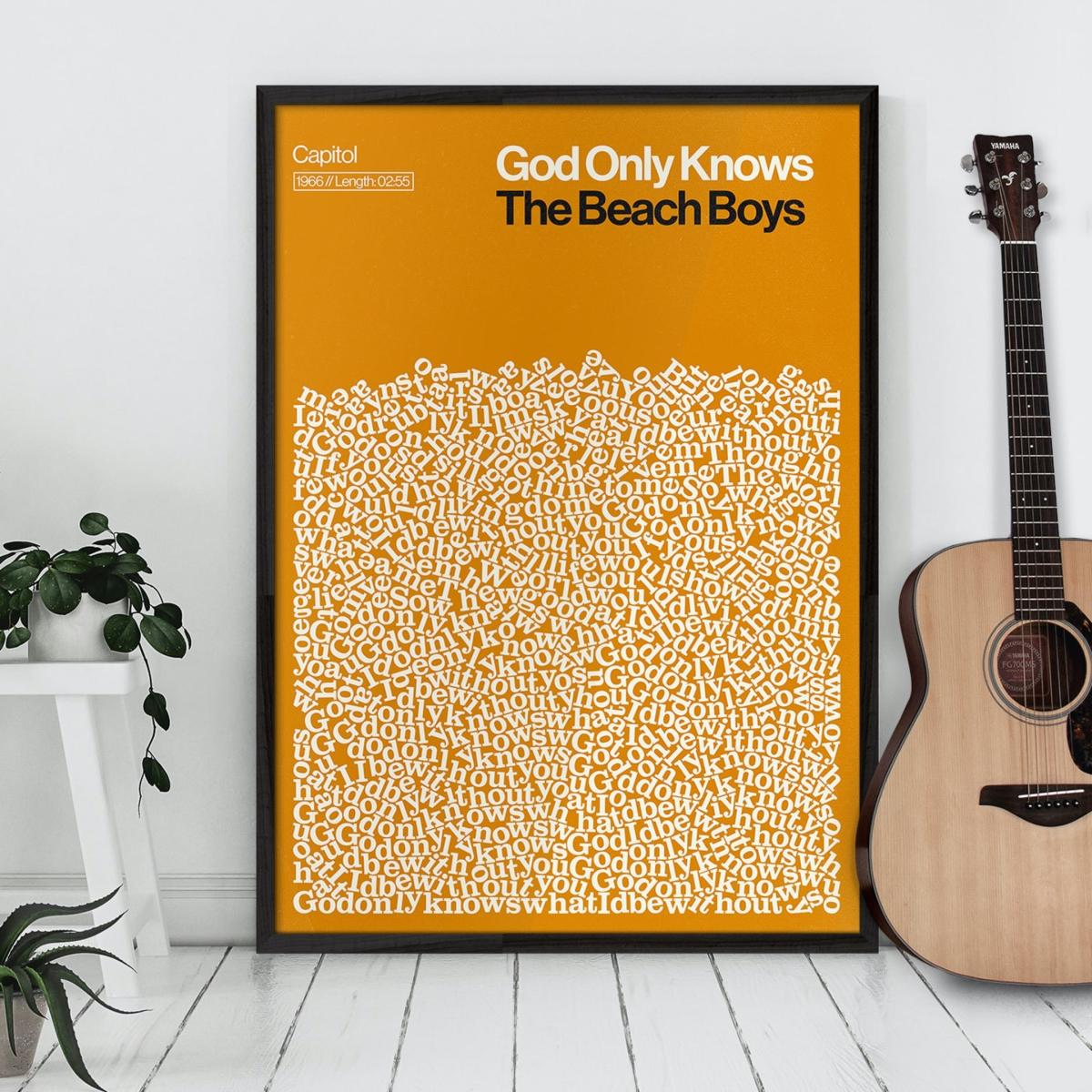 God Only Knows - Song Lyric Print A1 594 X 841Mm Reign & Hail – image 3