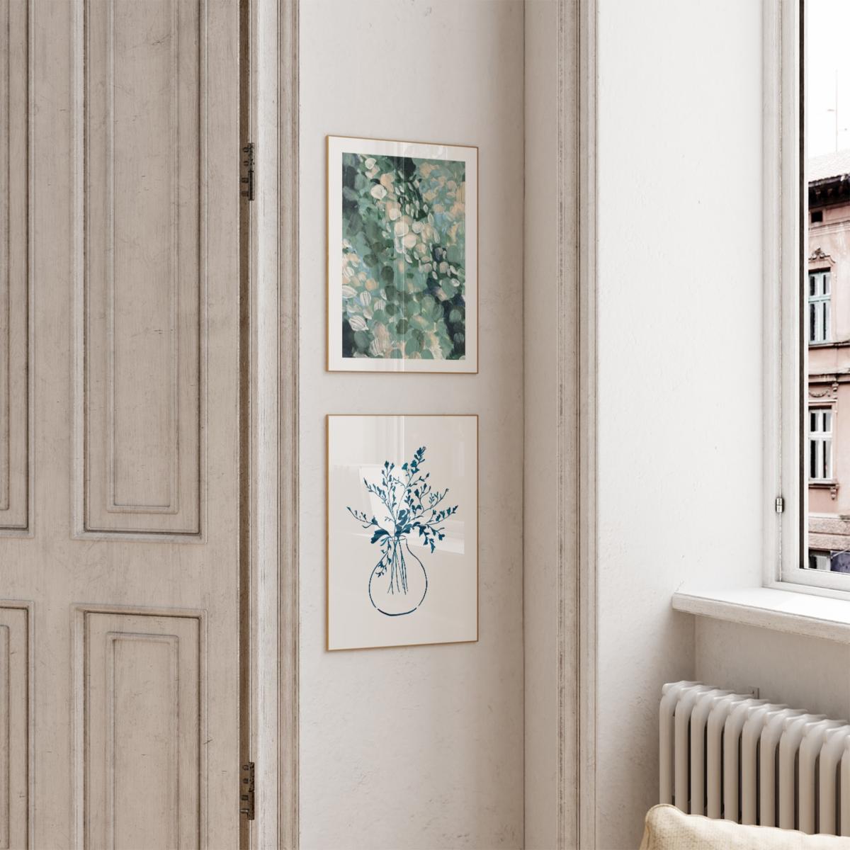 Green / Neutrals Summertime Blooms And Whimsical Greenery - Print Pair A3 297 X 420Mm Emily M Art & Design – image 2