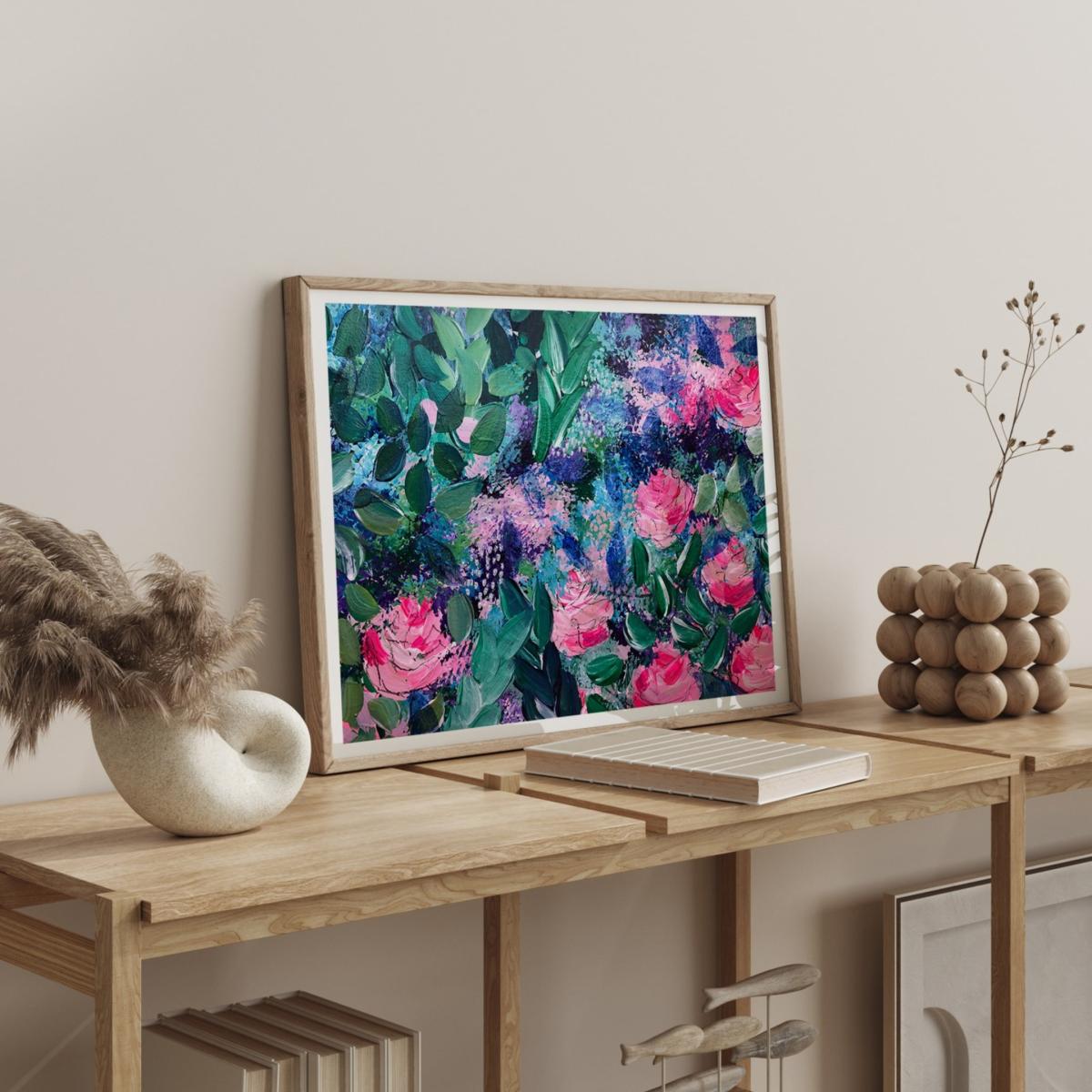 Green Floral Reflections - Abstract Floral Print Jessica Slack Studio – image 2