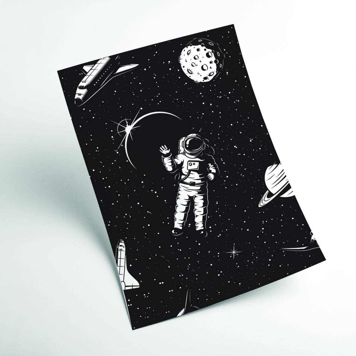 Black Hello Spaceman Extra Small Stanley Print House – image 2