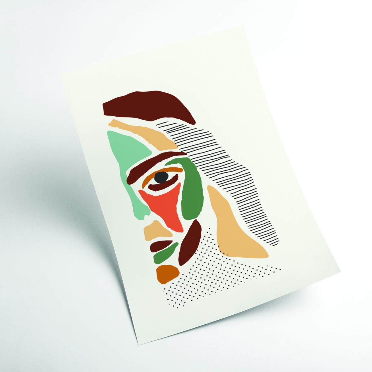 Color Abstract Faces #3 A3 297 X 420Mm Stanley Print House – image 2