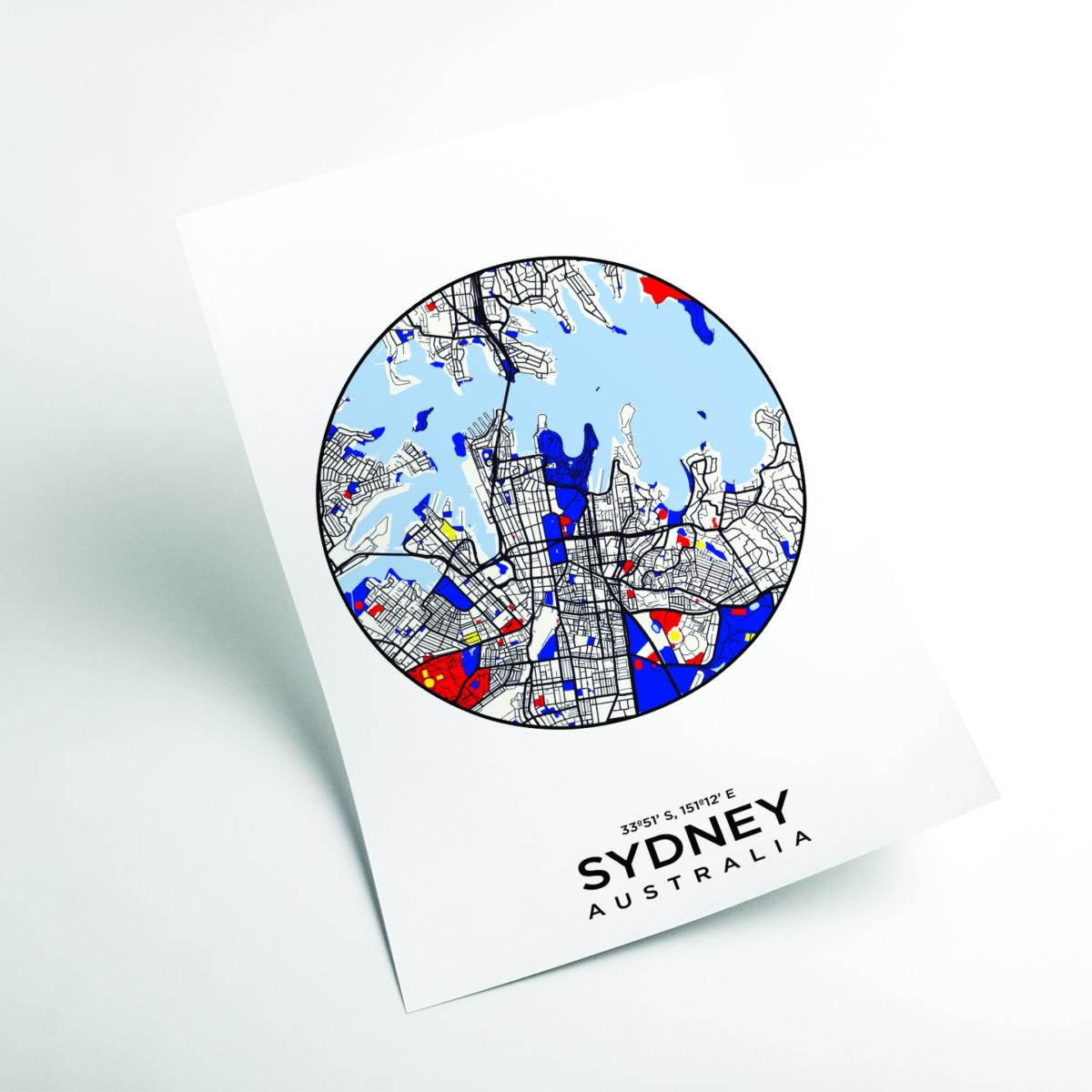 Blue Map Of Sydney Australia Xxs Stanley Print House – image 2
