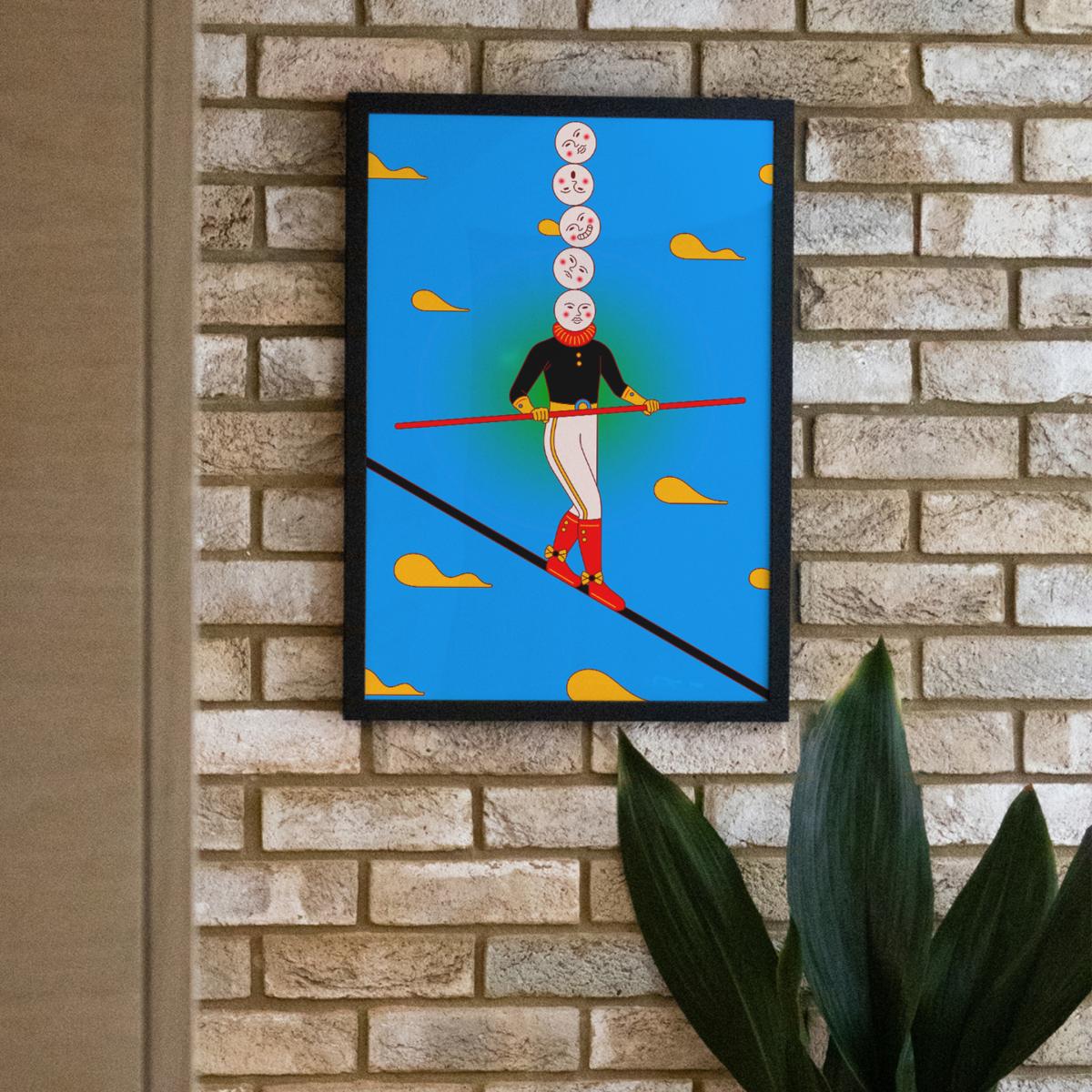 Blue Overthinking - Giclee Fine Art Print - Small | A3 | 297 X 420Mm | East Side Studio London – image 3