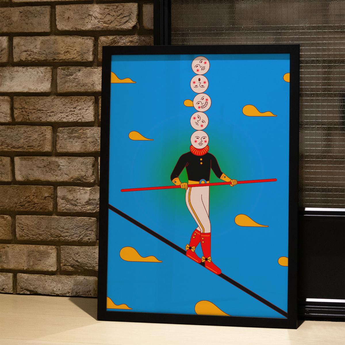 Blue Overthinking - Giclee Fine Art Print - Small | A3 | 297 X 420Mm | East Side Studio London – image 4