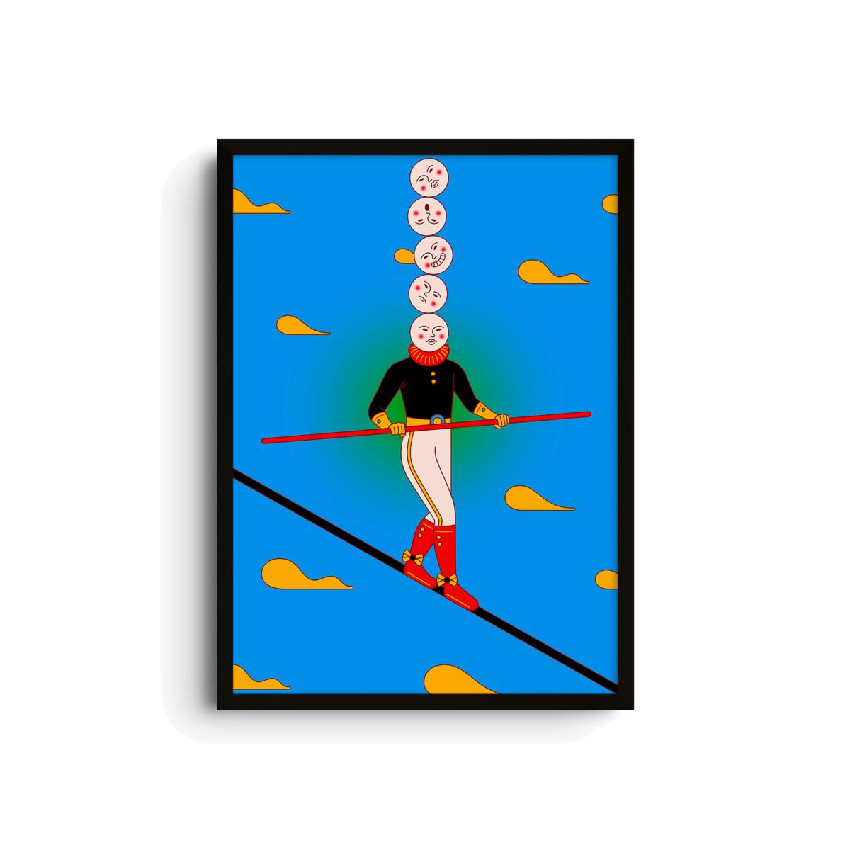 Blue Overthinking - Giclee Fine Art Print - Small | A3 | 297 X 420Mm | East Side Studio London – image 1