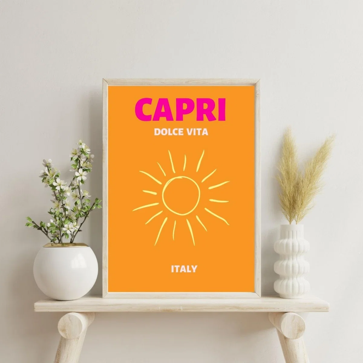 Yellow / Orange Capri Dolce Vita Poster | Artchi – image 2