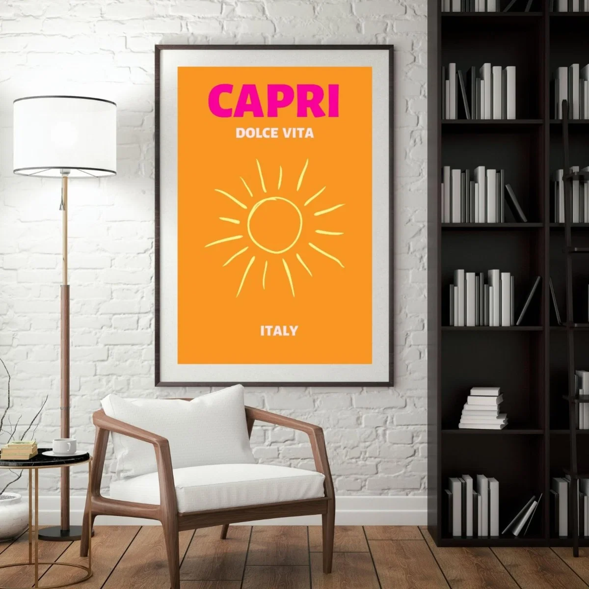 Yellow / Orange Capri Dolce Vita Poster | Artchi – image 3