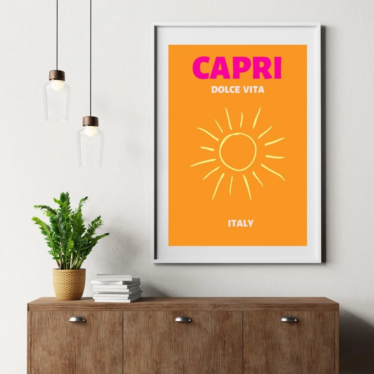 Yellow / Orange Capri Dolce Vita Poster | Artchi – image 4
