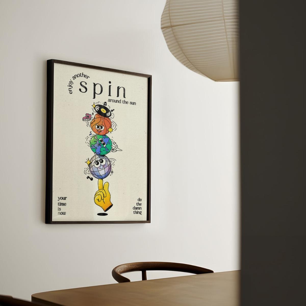 Yellow / Orange / Neutrals Spin Around The Sun - Giclee Fine Art Print - Small | A3 | 297 X 420Mm | East Side Studio London – image 2