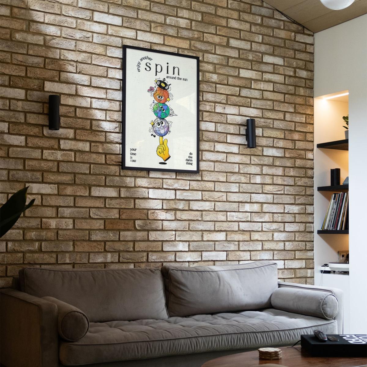 Yellow / Orange / Neutrals Spin Around The Sun - Giclee Fine Art Print - Small | A3 | 297 X 420Mm | East Side Studio London – image 3