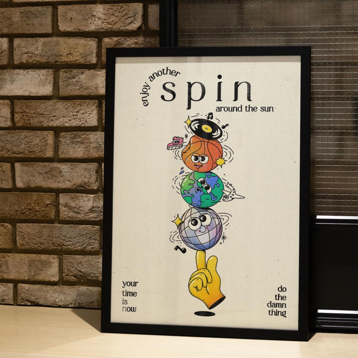 Yellow / Orange / Neutrals Spin Around The Sun - Giclee Fine Art Print - Small | A3 | 297 X 420Mm | East Side Studio London – image 5