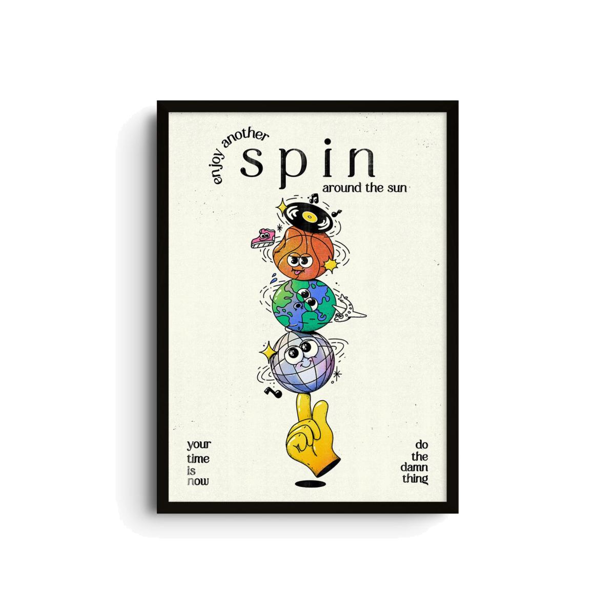Yellow / Orange / Neutrals Spin Around The Sun - Giclee Fine Art Print - Small | A3 | 297 X 420Mm | East Side Studio London – image 1