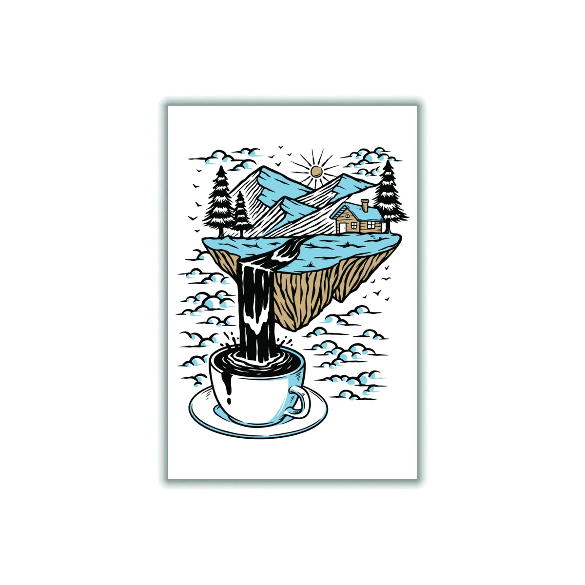 Blue The River Flows A1 594 X 841Mm Stanley Print House – image 1