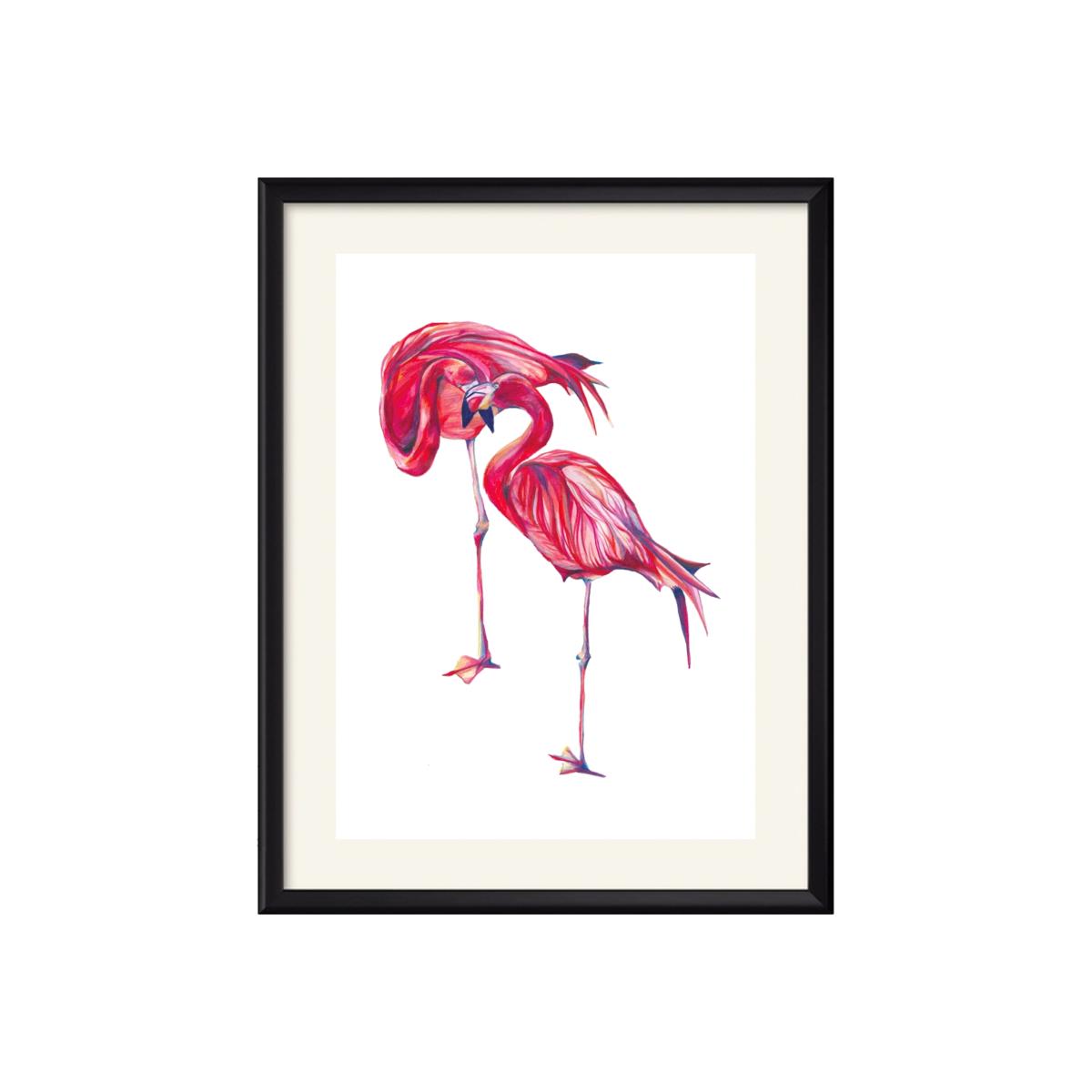 Pink / Purple / Red Flamingos Art Print Claudine O'sullivan Illustration & Design