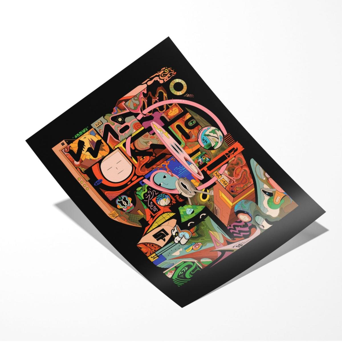Black Astro Junk - Giclee Fine Art Print - Small | 12 X 16" | East Side Studio London – image 2