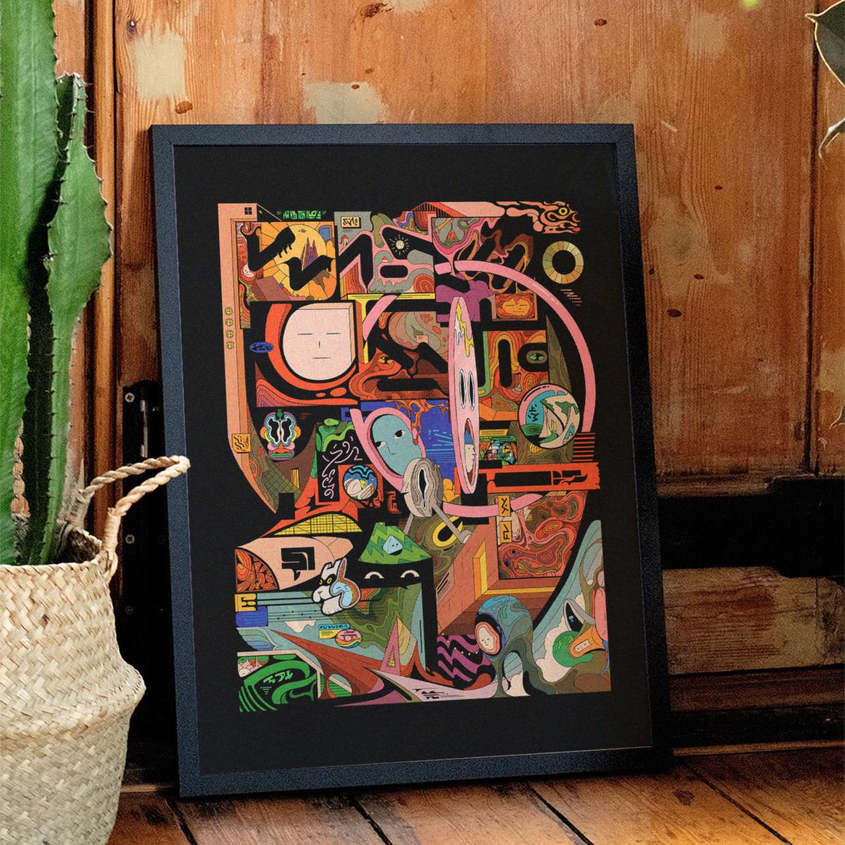 Black Astro Junk - Giclee Fine Art Print - Small | 12 X 16" | East Side Studio London – image 3