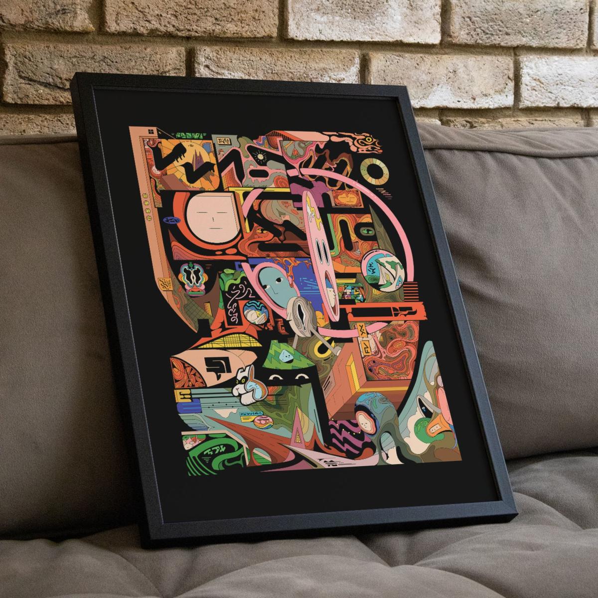 Black Astro Junk - Giclee Fine Art Print - Small | 12 X 16" | East Side Studio London – image 5