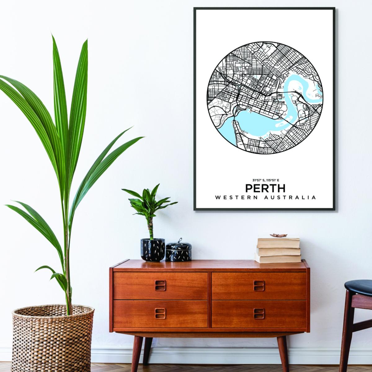 Blue Map Of Perth Large Stanley Print House – image 3