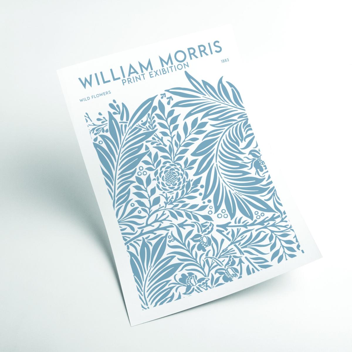 Grey William Morris Print Exibition White A3 297 X 420Mm Stanley Print House – image 2