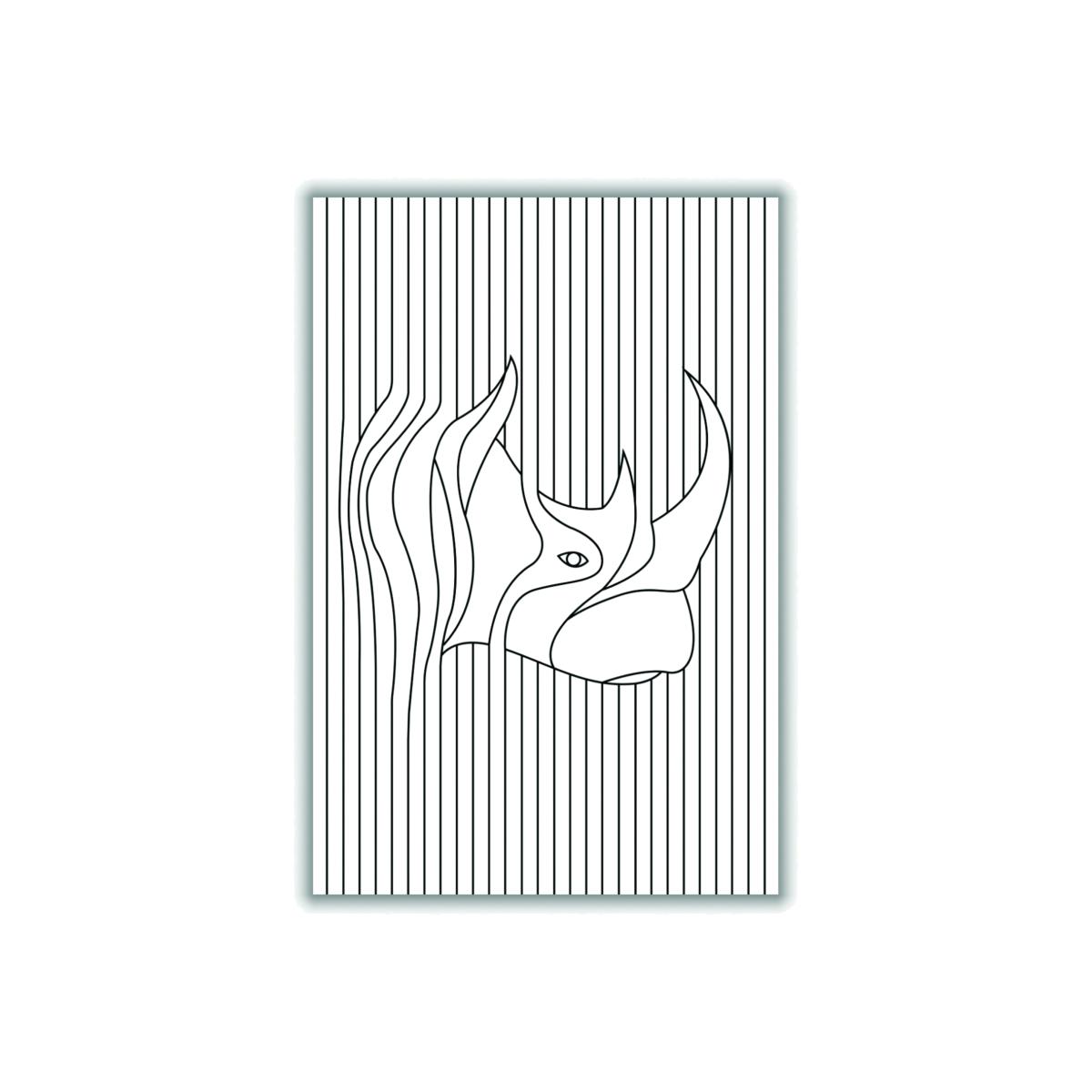 Black Line Drawing Rhino A4 210 X 297Mm Stanley Print House – image 1