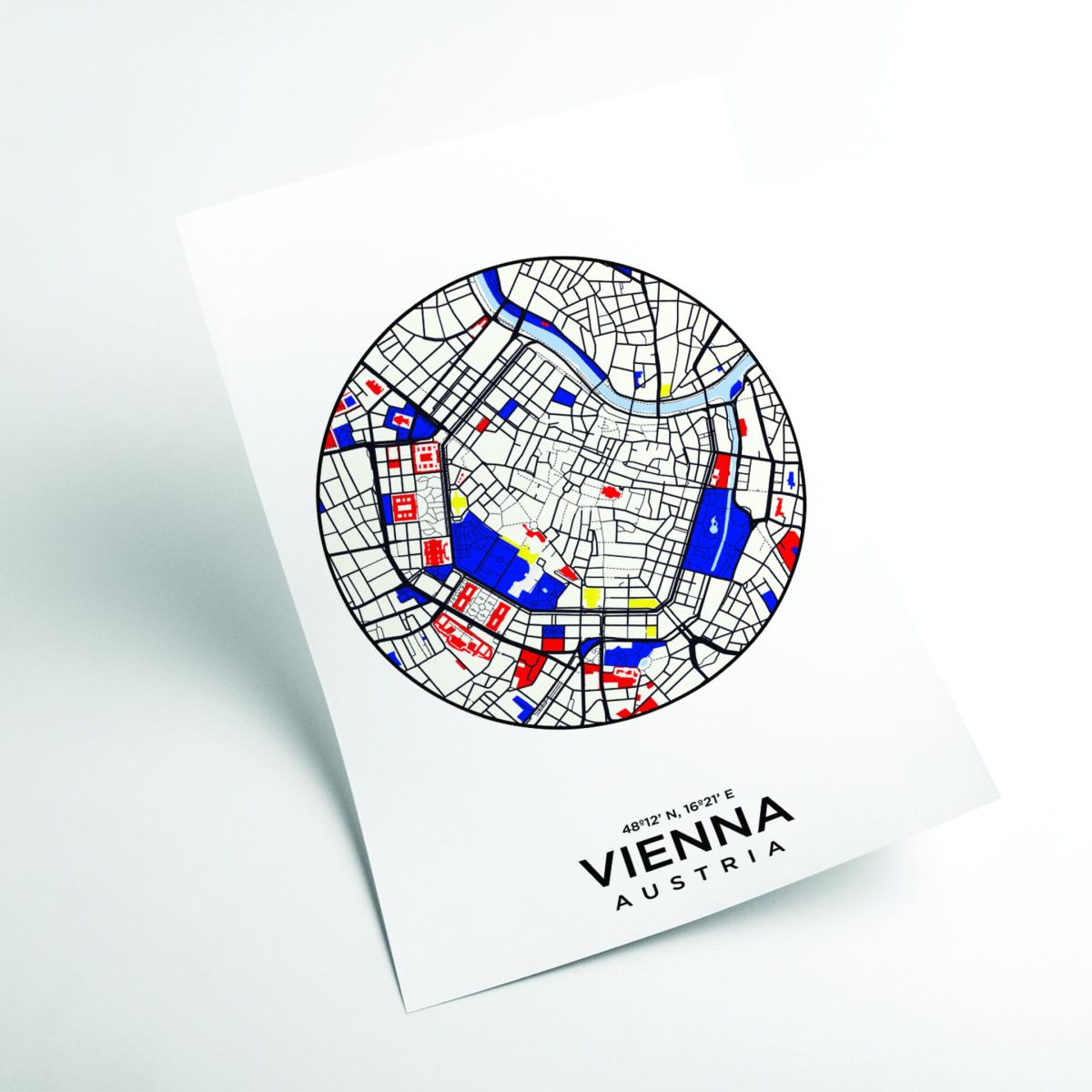 Black Map Of Vienna Extra Large Stanley Print House – image 2