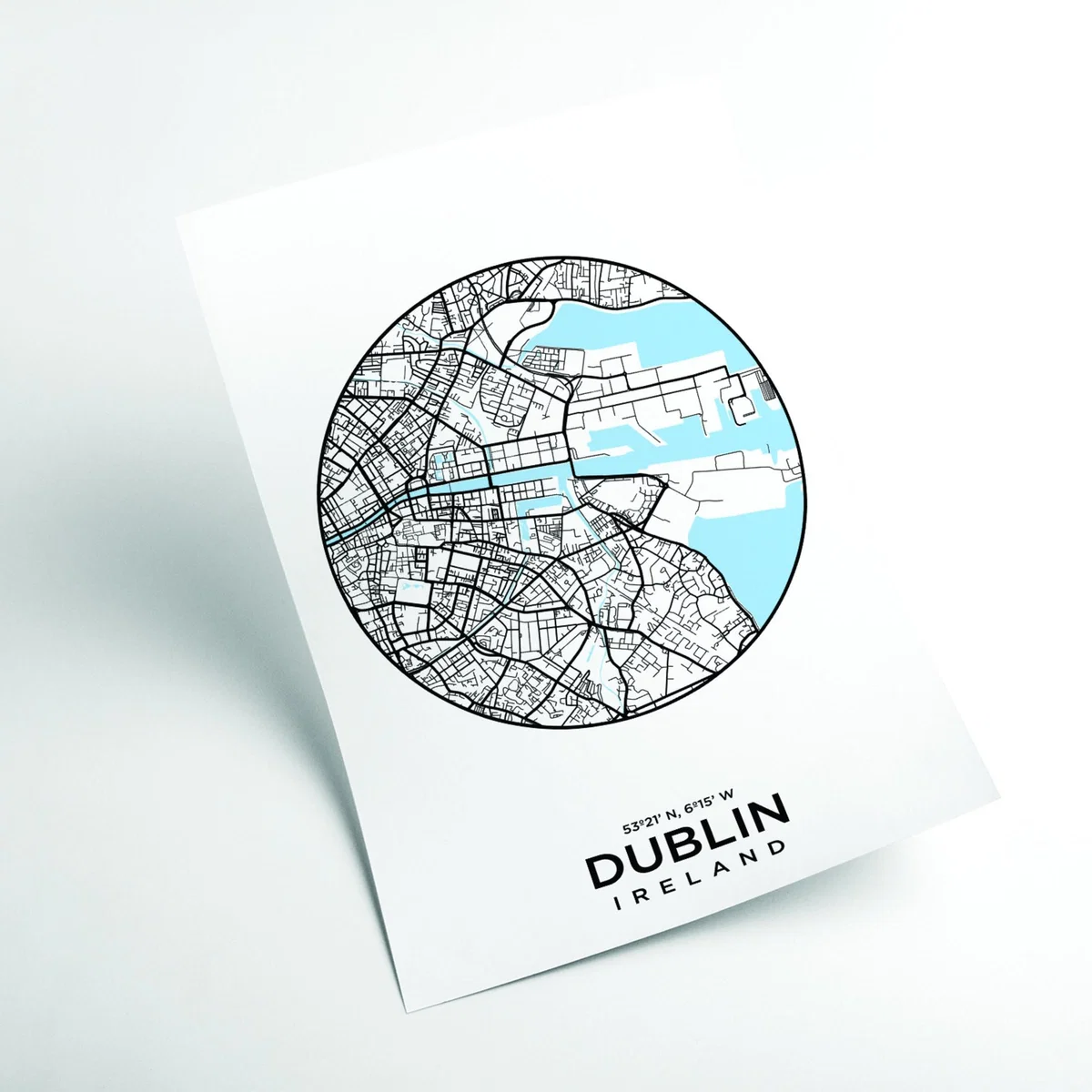 Blue Map Of Dublin A2 420 X 594Mm Stanley Print House – image 2