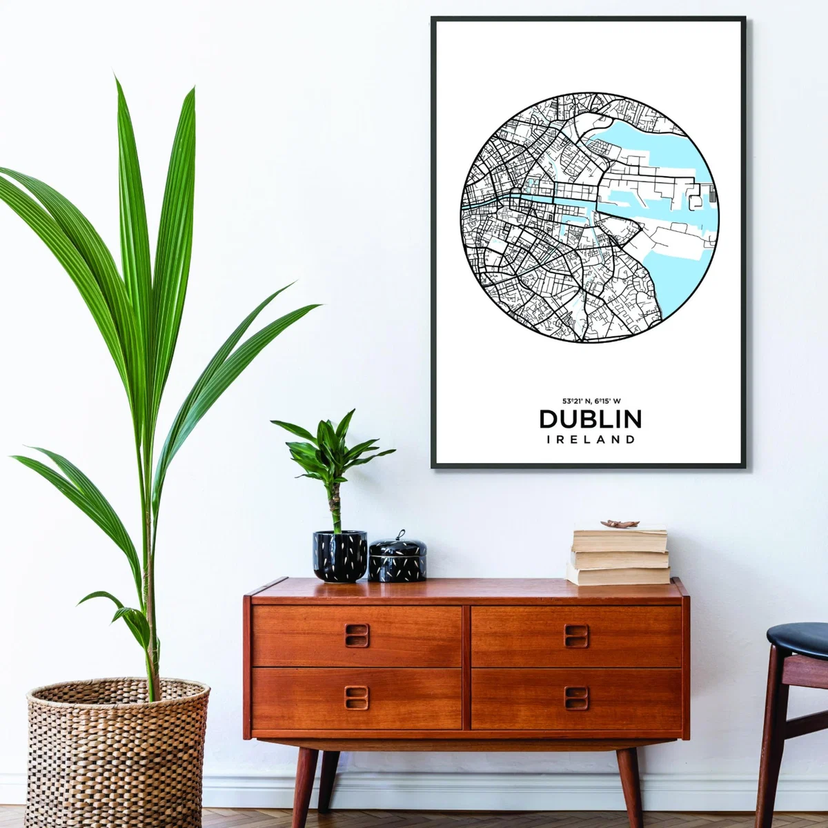 Blue Map Of Dublin A2 420 X 594Mm Stanley Print House – image 3