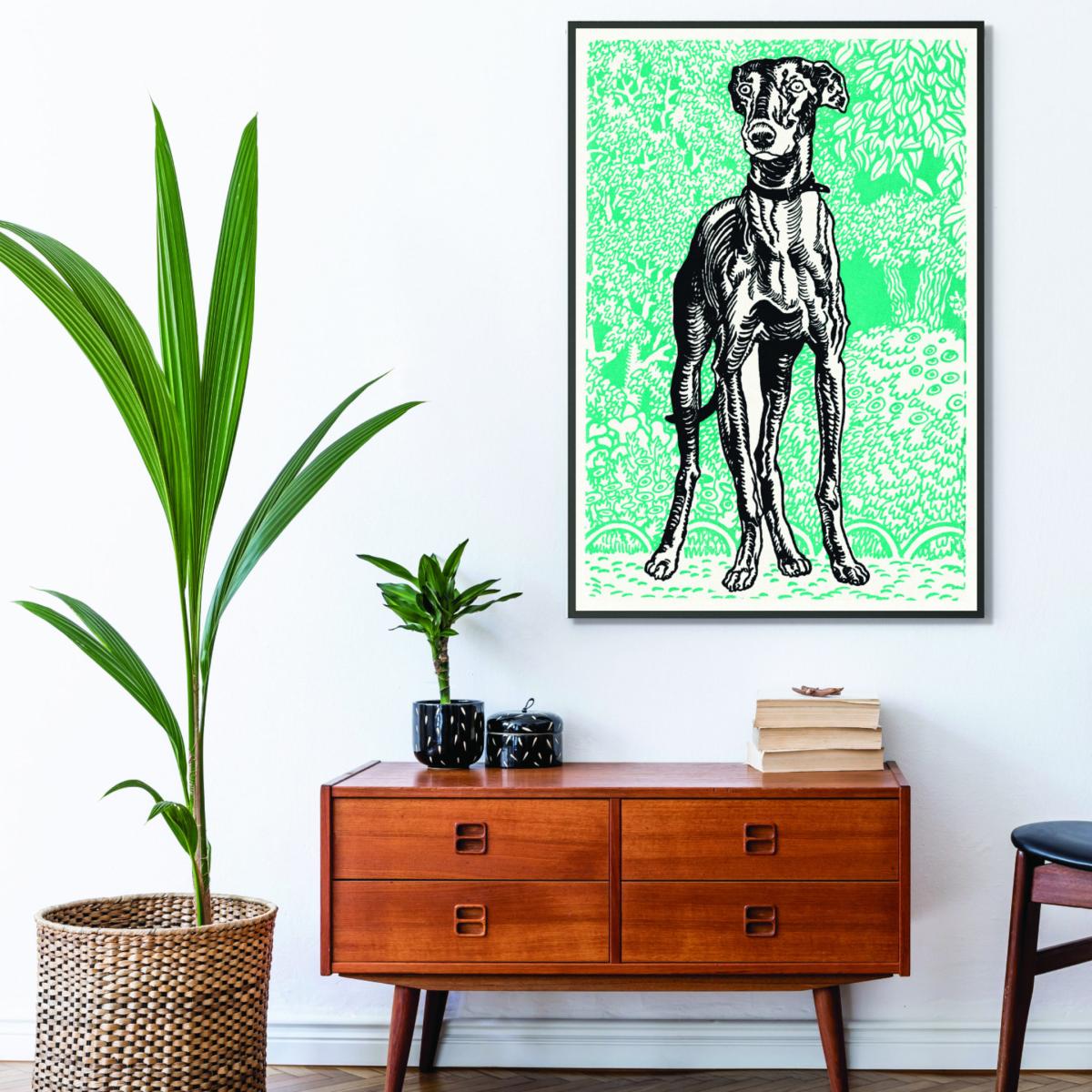 Black Greyhound 1912 By Moriz Jung A3 297 X 420Mm Stanley Print House – image 3