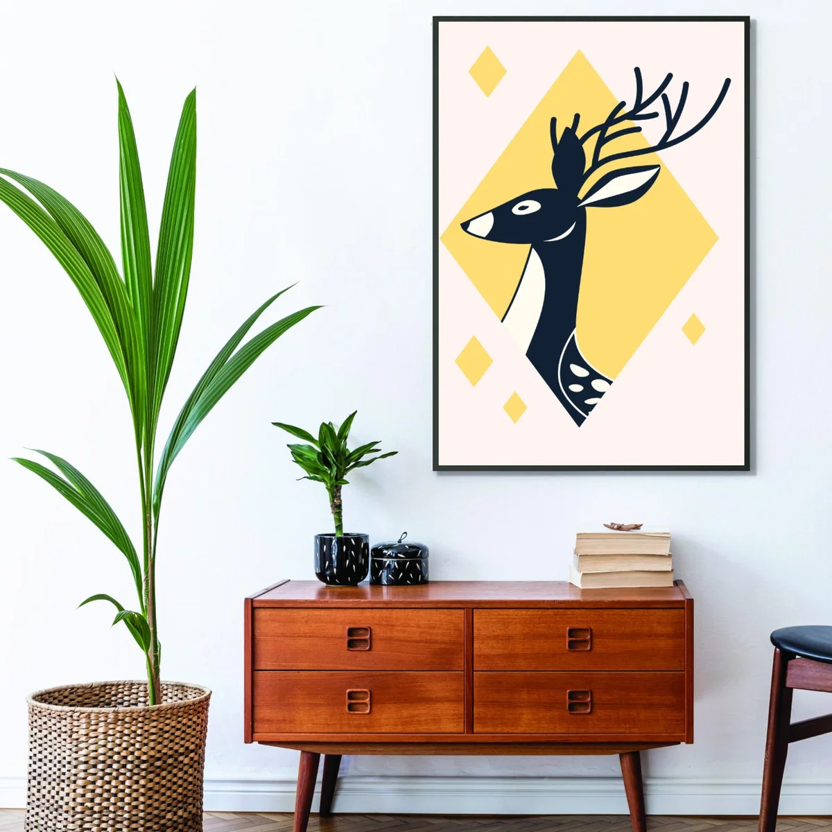 Yellow / Orange Abstract Deer #3 Large Stanley Print House – image 3