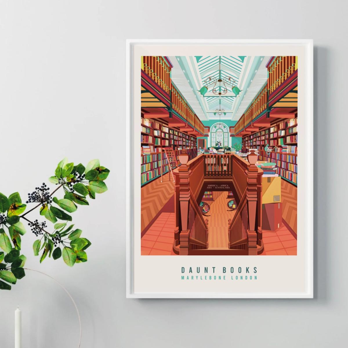 Daunt Books London Illustrated Art Print A3 297 X 420Mm Eye for London Prints – image 2