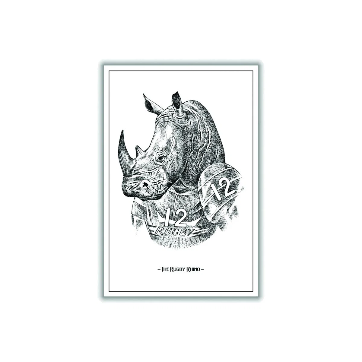 Grey The Rugby Rhino A1 594 X 841Mm Stanley Print House – image 1