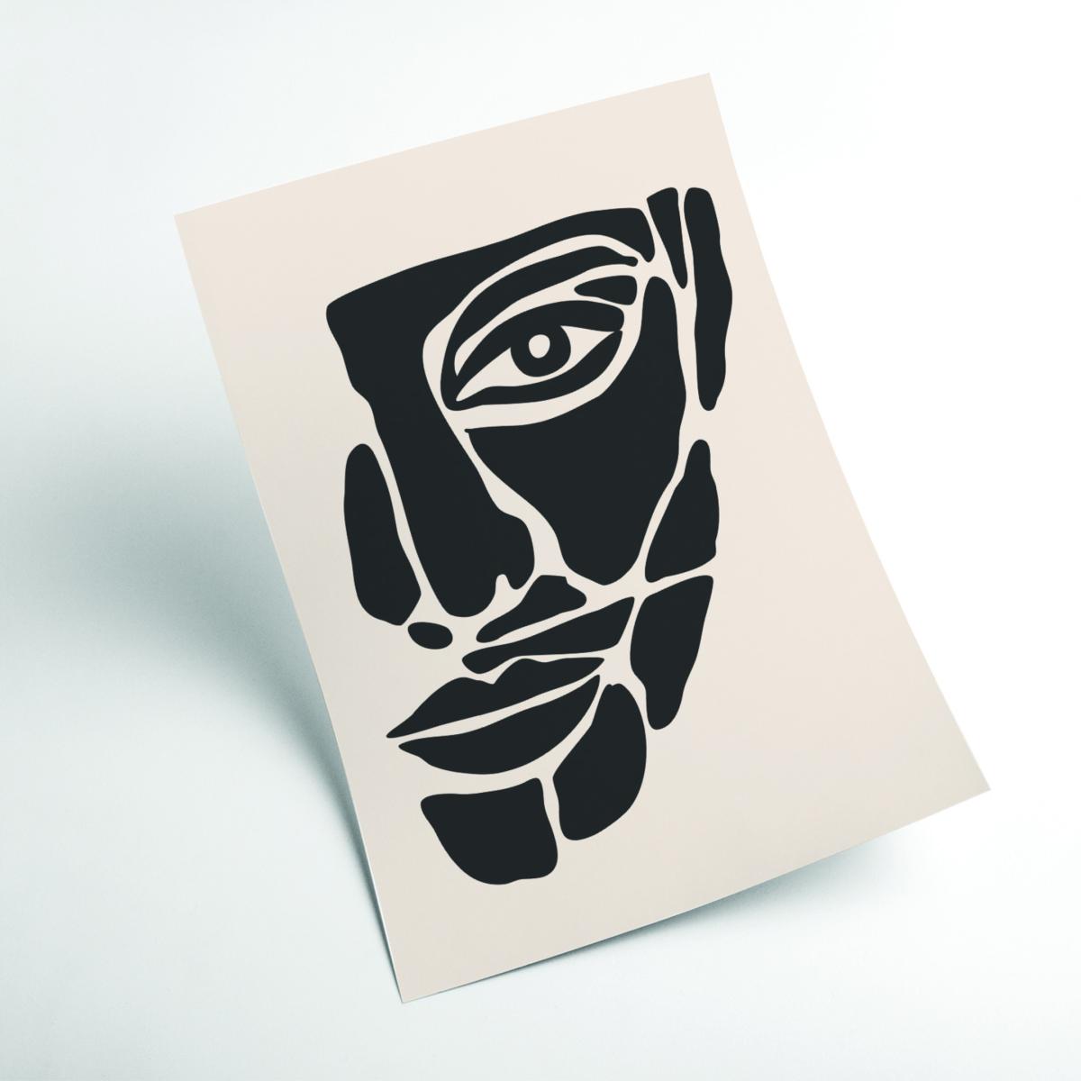 Black Abstract Face Series #2 Large Stanley Print House – image 2