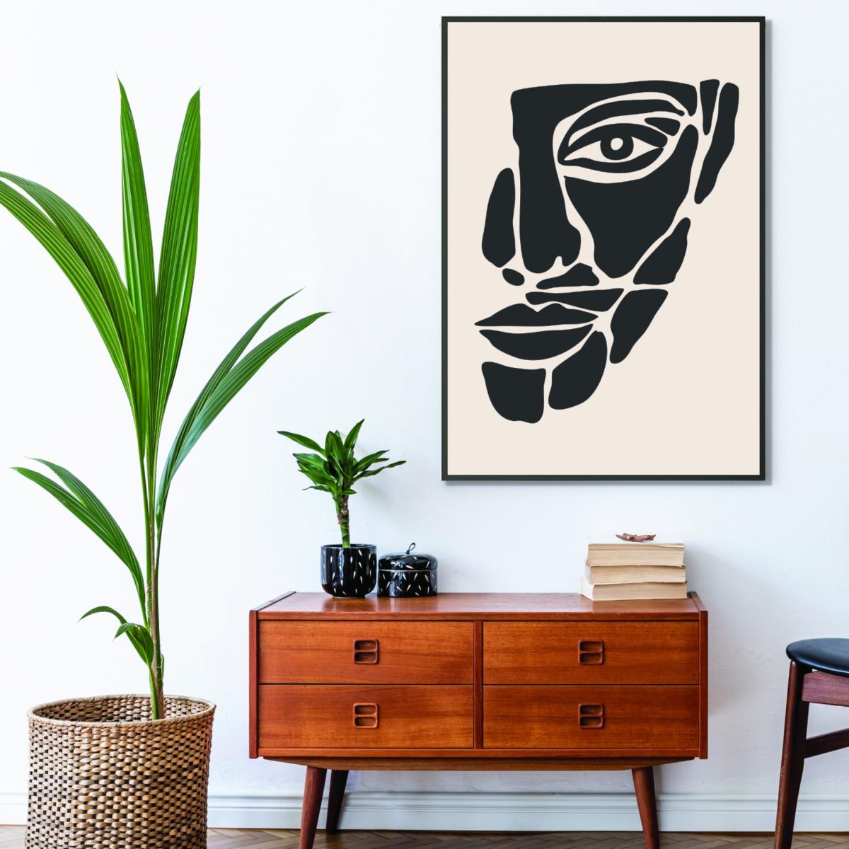 Black Abstract Face Series #2 Large Stanley Print House – image 3