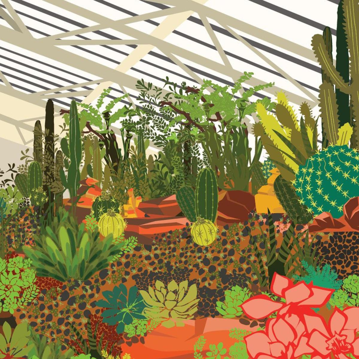 The Barbican Conservatory Illustrated Art Print Of London A3 297 X 420Mm Eye for London Prints – image 3