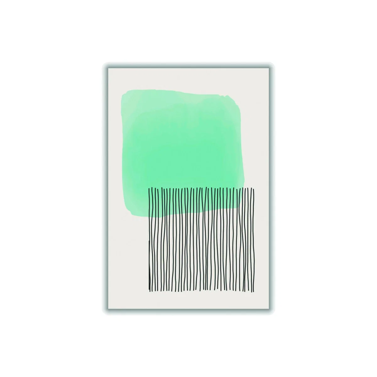 Light Green Abstract #4 Large Stanley Print House – image 1