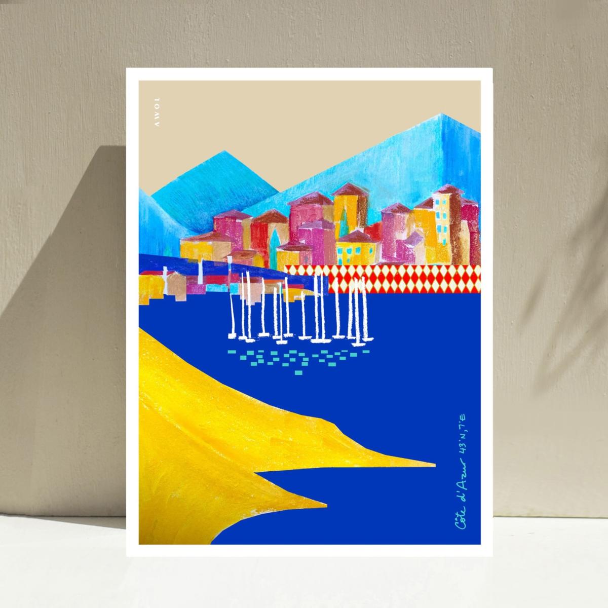 Colourful Places On The French Riviera A3 297 X 420Mm Awol – image 2