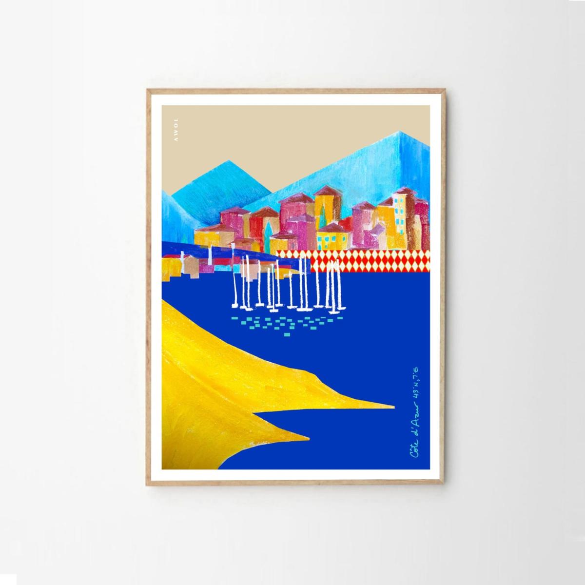 Colourful Places On The French Riviera A3 297 X 420Mm Awol – image 3