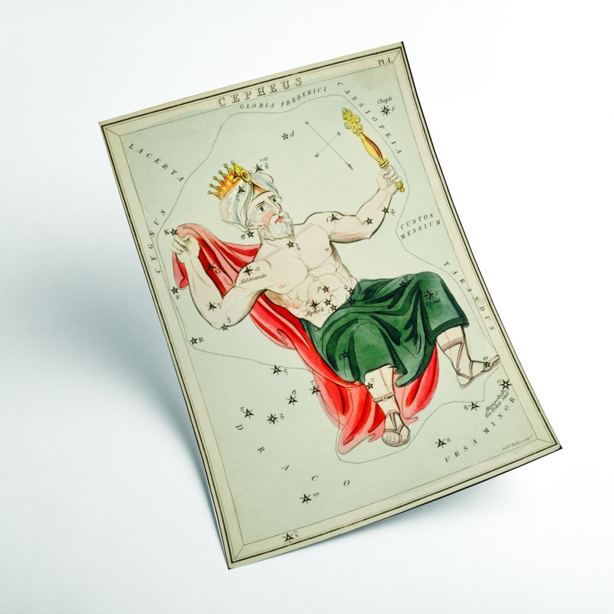 Green Astronomical Chart Illustration Of The Cepheus A3 297 X 420Mm Stanley Print House – image 2