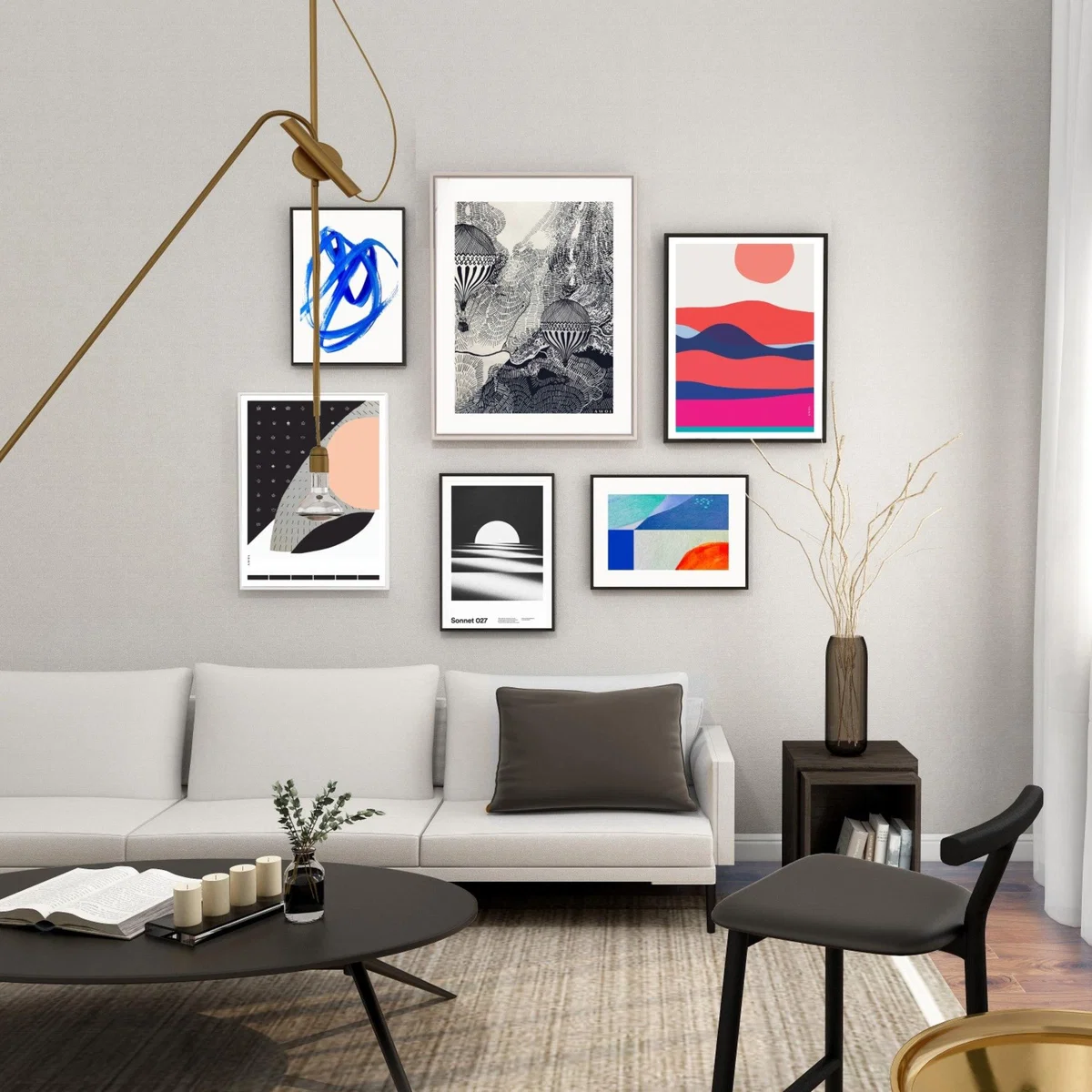 Scandi Love: Copenhagen Inspired Abstract Art Print A3 297 X 420Mm Awol – image 7
