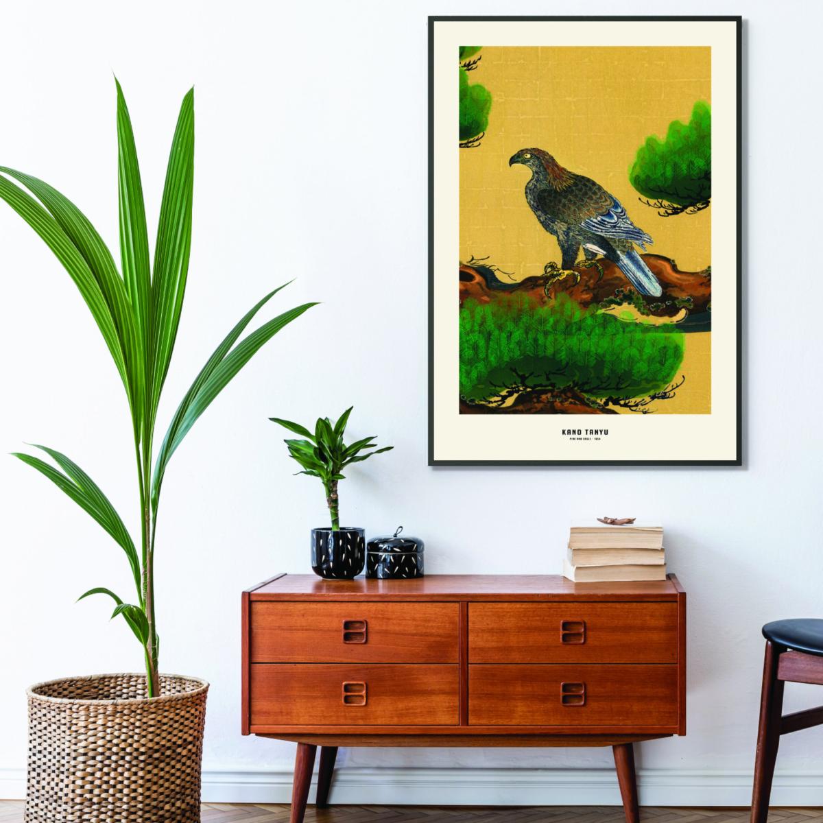 Brown Kano Tanyu - Pine And Eagle A4 210 X 297Mm Stanley Print House – image 3