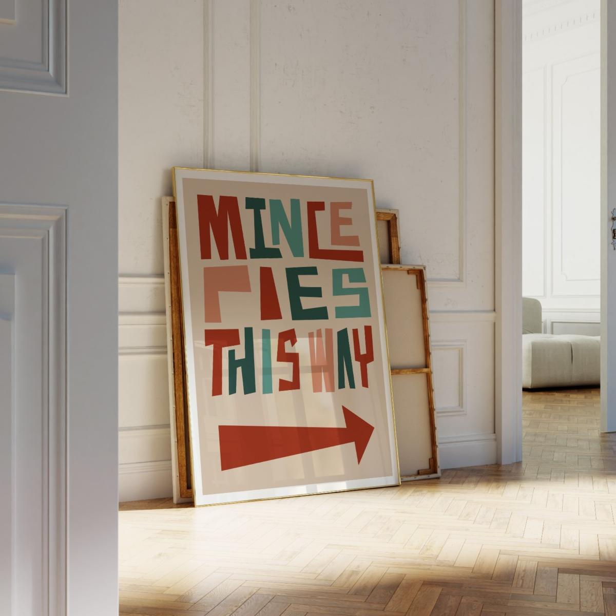 Mince Pies This Way Christmas Art Print - A3 A3 297 X 420Mm Natalie Cass Art – image 2