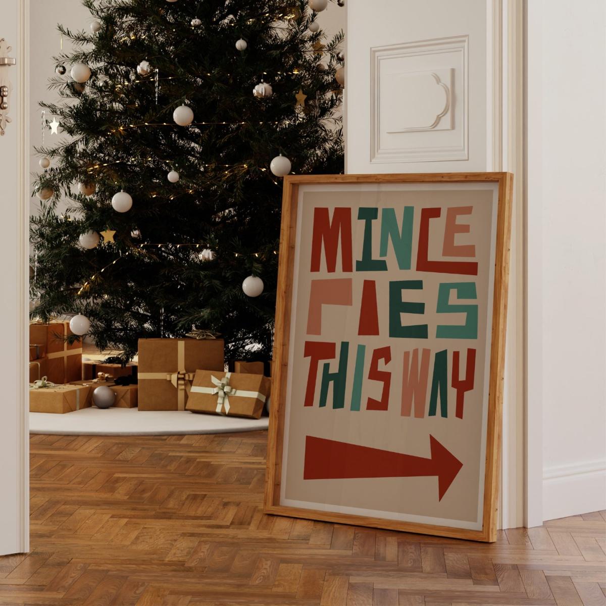 Mince Pies This Way Christmas Art Print - A3 A3 297 X 420Mm Natalie Cass Art – image 3