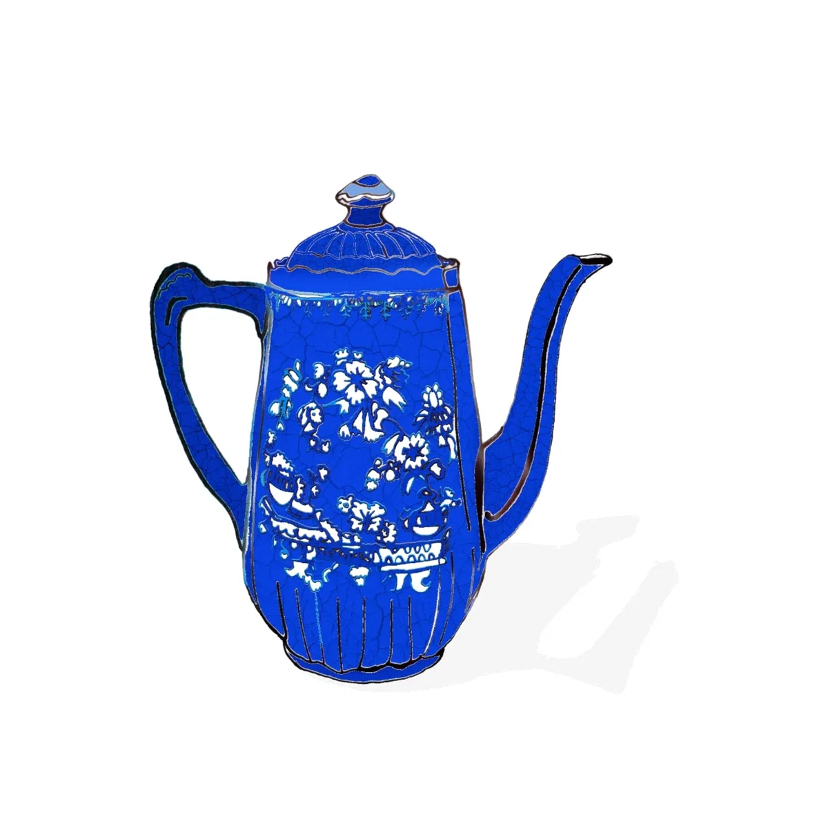 Brown The Blue Teapot Signed Print Jessica Russell Flint – image 1