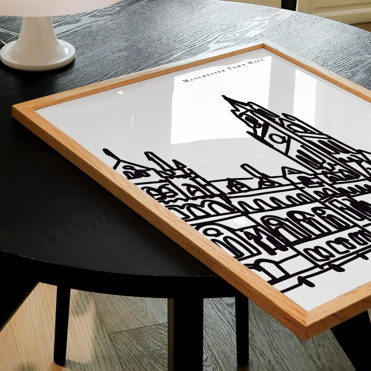 Black / White Manchester Town Hall Art Print - A3 | A3 | 297 X 420Mm | Natalie Cass Art – image 2