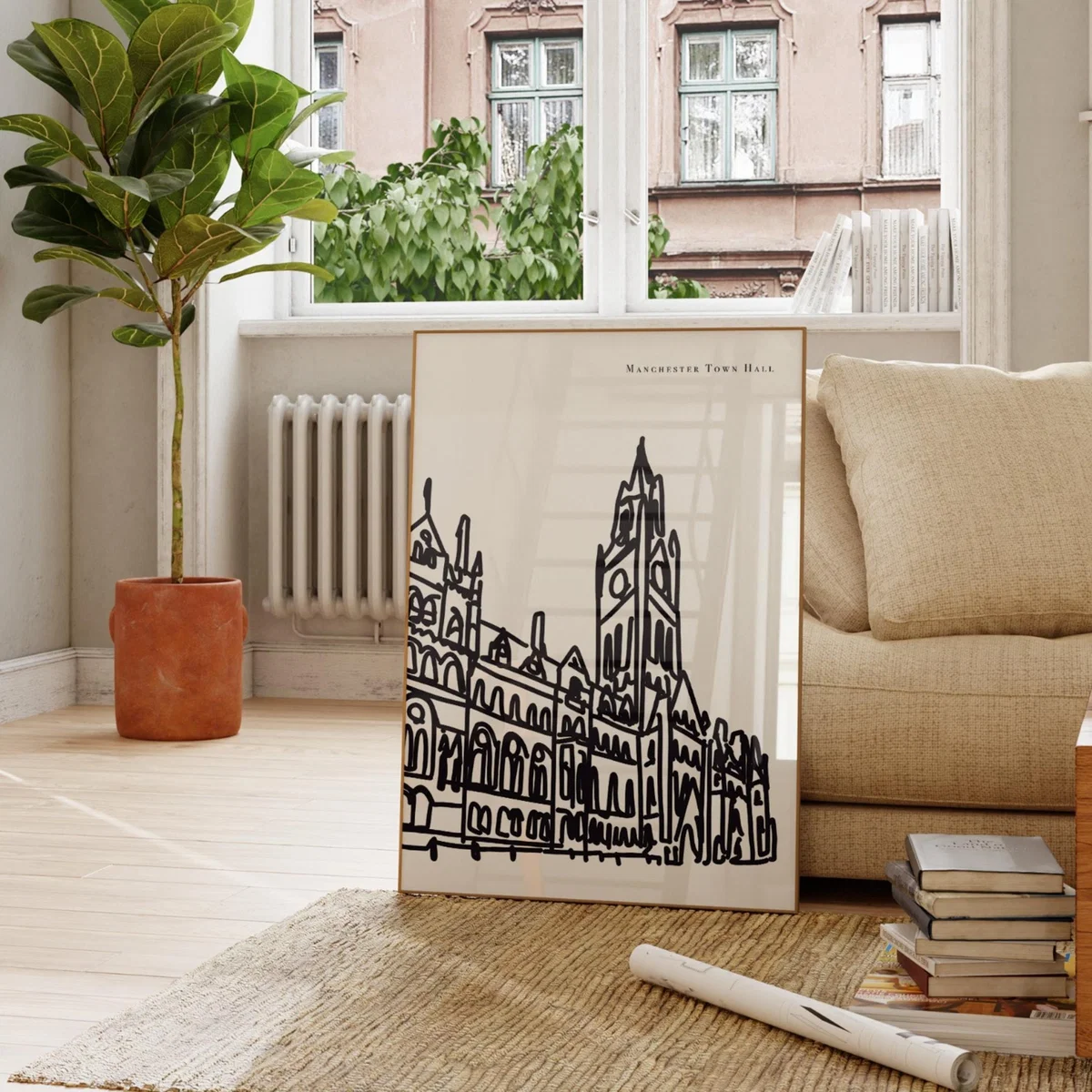 Black / White Manchester Town Hall Art Print - A3 | A3 | 297 X 420Mm | Natalie Cass Art – image 4